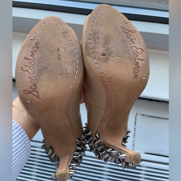 Sam Edelman Lorissa Spiked Heels Size 7 Nude Color - Picture 5 of 5